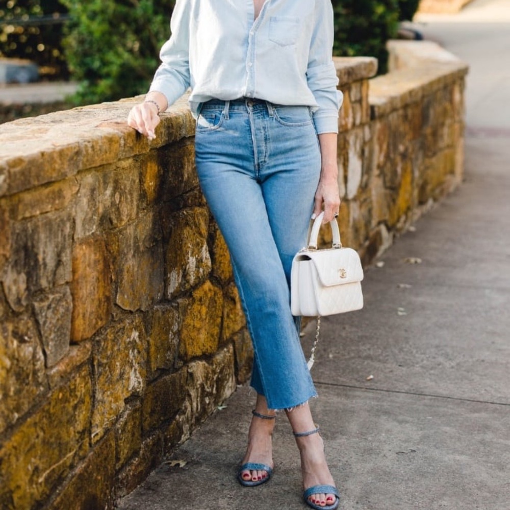 Frank & Eileen Monaghan Blue Ankle Cropped Jeans